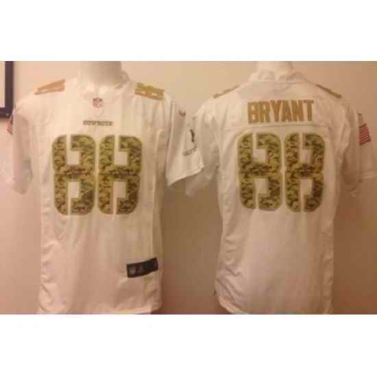 Nike Dallas Cowboys 88 Dez Bryant White Game Salute to Service NFL Jersey